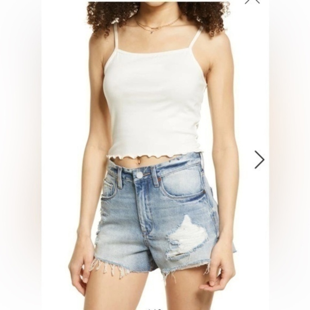 Nordstrom BP Ivory Square Neck Crop Camisole Large NWT